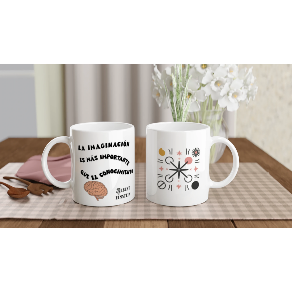 Taza de cerámica blanca – Imaginación
